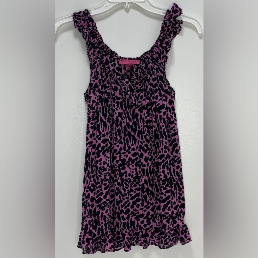 Size M Betsy Johnson Intimates Purple Leopard Sheer Dress